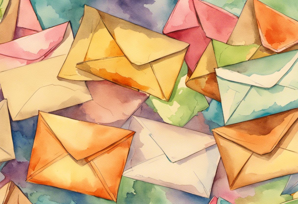 Dessin d'enveloppes vintage colorées pour un article nostalgique